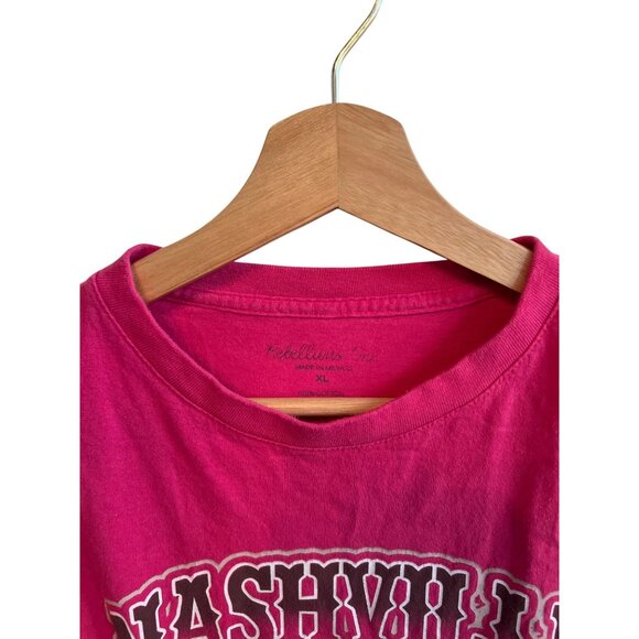 Rebellious One Nashville Pink Graphic T-Shirt Women's Size XL Western Design - Picture 3 of 4